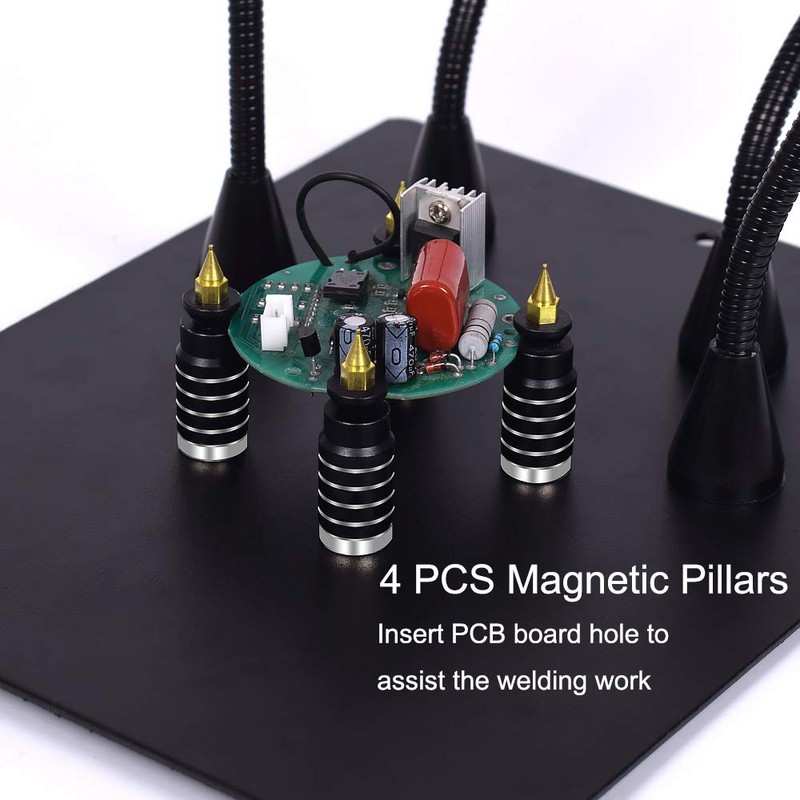 Magnetic Helping Hand, Soldering Helping Hands, 4 PCB Pillars Circuit