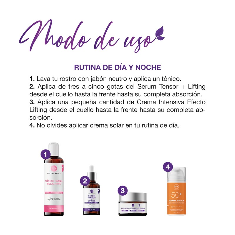 PUREZA NATUR Pack Tensor + Lifting serum tensor y crema