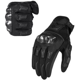 ILM Motorcycle Motocross Cycling Off-Road Dirt Bike Gloves for Men Women Touchscreen Hard Knuckle ATV MTB Guantes (Black, XL)
