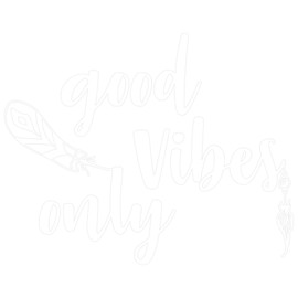 28"x24" Good Vibes Only Wall Decal Sticker Color Choices Mural Yoga Zen Meditation Feather Wall Decal Sticker Art Mural Home Décor Quote