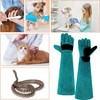 60CM Animal Handling Gloves Bite Proof, Thickened Leather Protective Gloves
