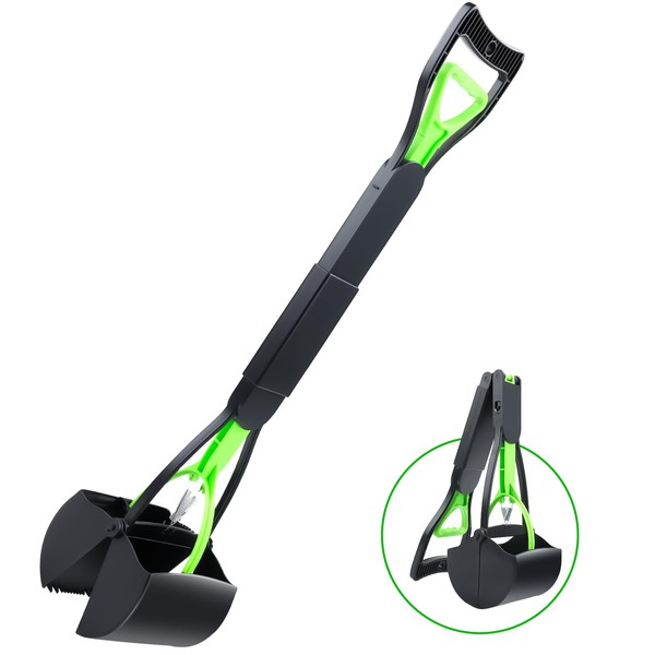 DESHIMAO Pooper Scooper, Foldable Dog Pooper Scoops with Durable Spring,