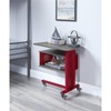 ACME Cargo Metal Base Accent Table with Wall Shelf and