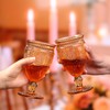 Darlion Wine Goblets, Goblet Glasses, Amber Goblets, Wine Glasses Set