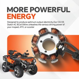 HANQIMOTO 8 Coil Magneto Stator 5 Wires for CG 125cc 150cc 200cc 250cc ATV Quad Dune Buggy Dirt Pit Pro Dirt Bike Go Kart TaoTao Sunl