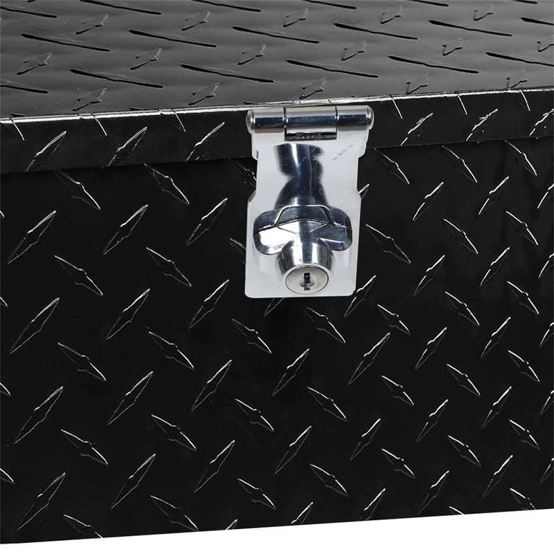 munirater 20 Inch Heavy Duty Black Aluminum Plate Tool Box