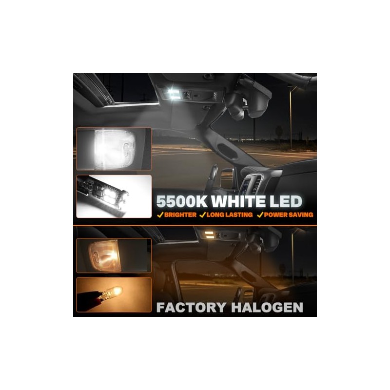 PM PERFORMOTOR 5Pcs Car White LED Interior Light Bulbs Combo