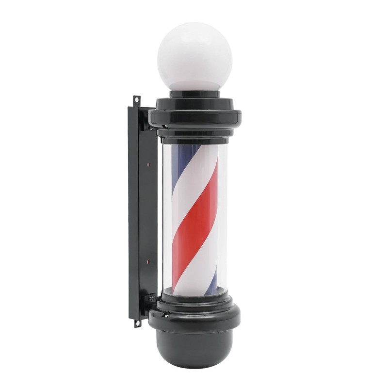AngelcityCC 26.8 in Wall-Mounted Barber Pole Led Light, Red, White,