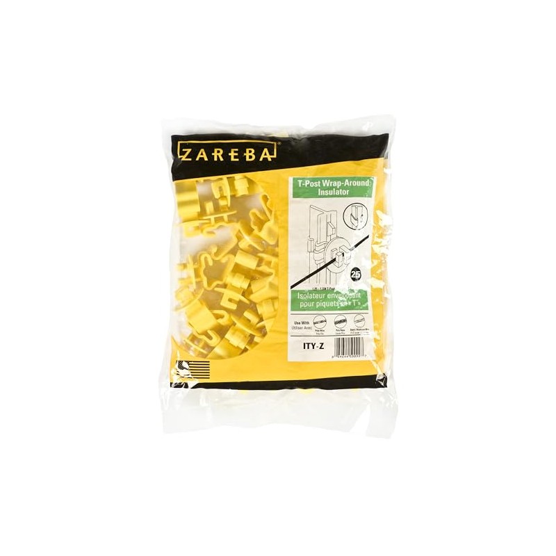 Zareba Standard Snug-fitting T-Post Insulator - ITY-Z - 25 Pack