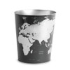 balvi Papierkorb Globe Farbe Grau Weltkarten-Design Blech 26 x 22
