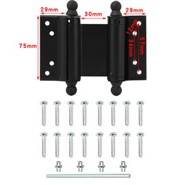 Samcos Free Hinge, Stainless Steel, Double Opening, Load Capacity 33.1 lbs (15 kg), Adjustable Spring Hinge, Hardbase Hardbase, Compatible Door Thickness: 0.8 - 1.4 inches (20 - 35 mm), Set of 2, Black