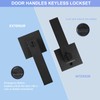 RAZCC Privacy Door Levers, 8 Pack Matte Black Door Handles