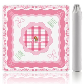 Gedgan Mahjong Mat - Elegant Bow & Lace Trim Design, Non-Slip Noise Reduction Rubber Base, 32.4x32.4 Inch Soft Pink, for Mahjong/Poker/Board Games, for Women/Mom/Daughter/Friends