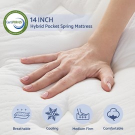 Full Mattress, 12 Inch Full Size Hybrid Mattress in a Box, Medium Firm Mattress for Pressure Relief, Pocket Springs Mattress