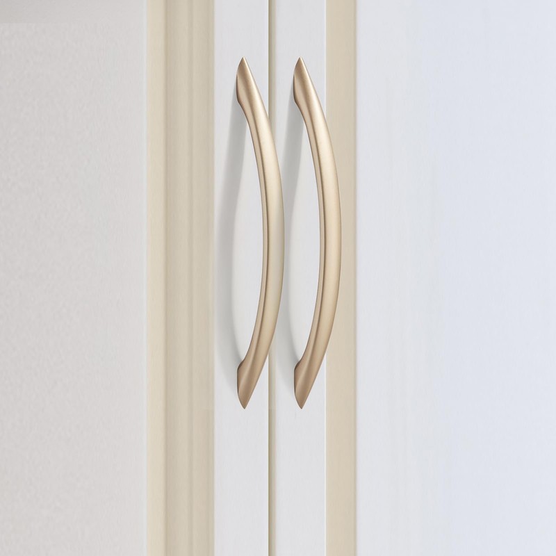 L&lonpa 10 Pack Matte Gold Cabinet Handles-5 inch/128mm Screw Spacing