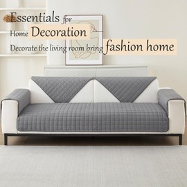 Flannel Sofa Cover, 1/2/3/4-Seater Sofa Covers, Couch Cover, L-Shape Corner Sofa, Couch Throw Blanket, Sofa Throws, Non-Slip Sofa Cover (Dark Grey, 90 x 90 cm, Sold Individually)