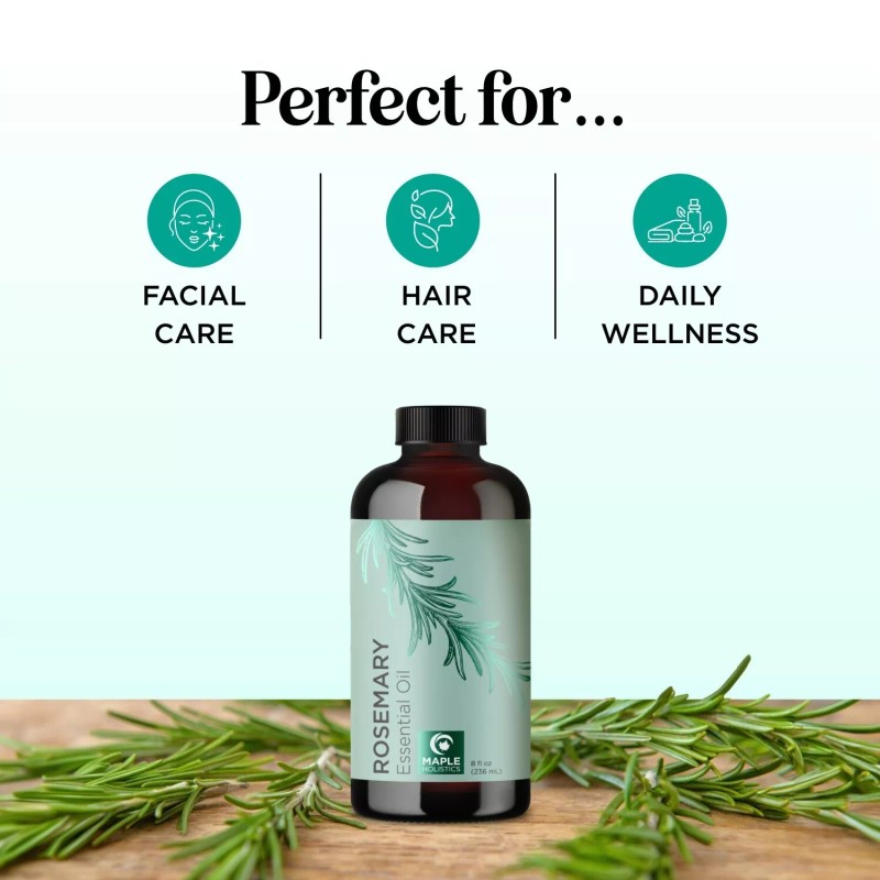Maple Holistics Pure Rosemary Essential Oil with Dropper