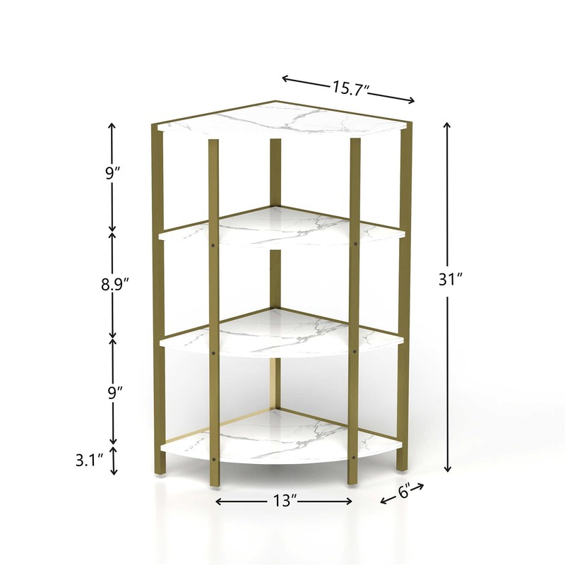 VERYKE 4 Tier Corner Shelf,Tall Corner Shelf Stand with Study