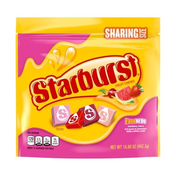 STARBURST FaveREDS Fruit Chews Chewy Candy, Sharing Size, 15.6 oz