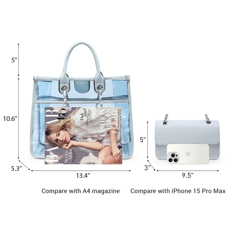 Large Clear Tote Bag Stadium Approved Women Clear Purse for