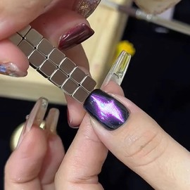 MOLILON 27 Pieces/set Cat Eye Nail Magnet Cat Eye Gel Nail Polish Magnetic Board Wand Square Magnet for Nails Strong Magnetic Sticks Cat Eye Nail Design Tools for Nails Salon Accessories