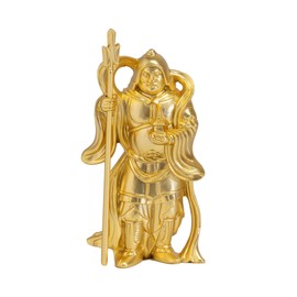 Bishamonten (gold plated/24k gold) Buddha Shuun Makita Sculptor: Buddha Statue Figurine Takaoka Copperware (Bishamonten 7 fg)
