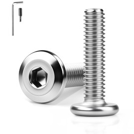 KGGZKG 50 Stück M4 Schrauben Flachkopfschrauben M4 x20mm 304 Edelstahl A2 V2A Innensechskant Vollgewinde Linsenkopfschrauben mit Inbus-Schlüssel Gewindeschrauben für Montage Wartung