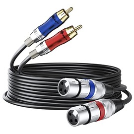 GearIT Dual 2 XLR Female to Dual 2 RCA Male Cable (10ft) 2-XLR to 2-RCA Female to Male Plug for Home Theater Mixers Amplifiers Hi-Fi Systems Microphone, 10 Feet