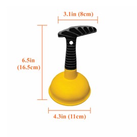Cuzlarmul Sink Plunger, Easy to use Mini Plunger with Short Handle, Powerful Plunger Unclogging Tool for Kitchen Sink, Shower, Bathroom Drains, Bath, Yellow | Cuzlarmul
