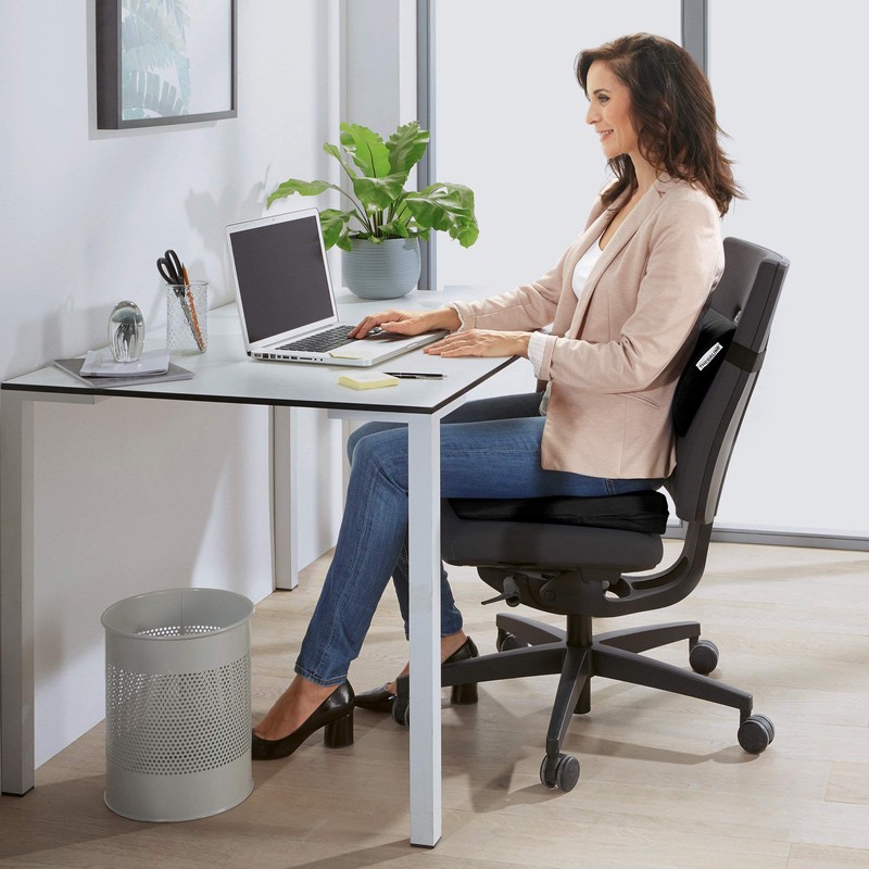 THERALINE Lumbar Cushion with Cover Black