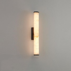 JIANGXMF Spanish Natural Marble Wall Sconces Strip Alabaster Wall Lighting All Copper Indoor Nordic Sconce Wall Lamps for Bedroom Staircase Living Room Corridor