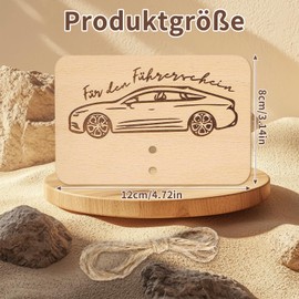 CENCERY For the driver's license Small cash gift packaging 12 x 8 cm Original gift idea for novice drivers Wooden packaging for cash gifts Creative gift packaging with a personal saying