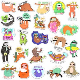 Sloth Stickers for Laptop Sloth Stickers for Water Bottles Waterproof Cute Sloth Stickers Pack (50 Pcs)