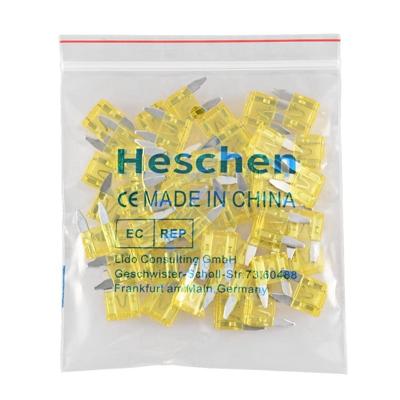 Heschen ATM-20 Mini Blade Fuse for Auto Assorted Car SUV