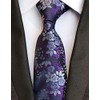 Men's Classic Violet Dark Purple Silk Ties Novelty Floral Jacquard