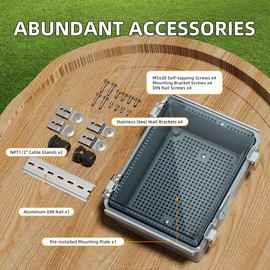 Joinfworld Outdoor WIFI Enclosure Weatherproof Locking Outdoor WIFI Box Plastic Waterproof Switch Router Enclosure Box 8.7x6.7x4.3"