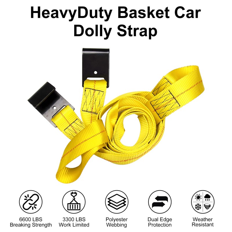 Bang4buck 2 Pieces Tow Dolly Straps, Universal Adjustable Tie Down