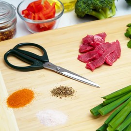 Joyce Chen Deluxe Unlimited Kitchen Scissors All Purpose Kitchen Shears with Japanese Stainless Steel Blades, 8-inch Overall Length, Dark Olive