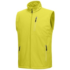 33,000ft Men's Windproof Lightweight Golf Vest Outerwear with Pockets, Softshell Sleeveless Jacket for Running Hiking Sports