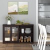 COSTWAY Buffet Sideboard with Storage, 2-Door Floor Cupboard with Sliding