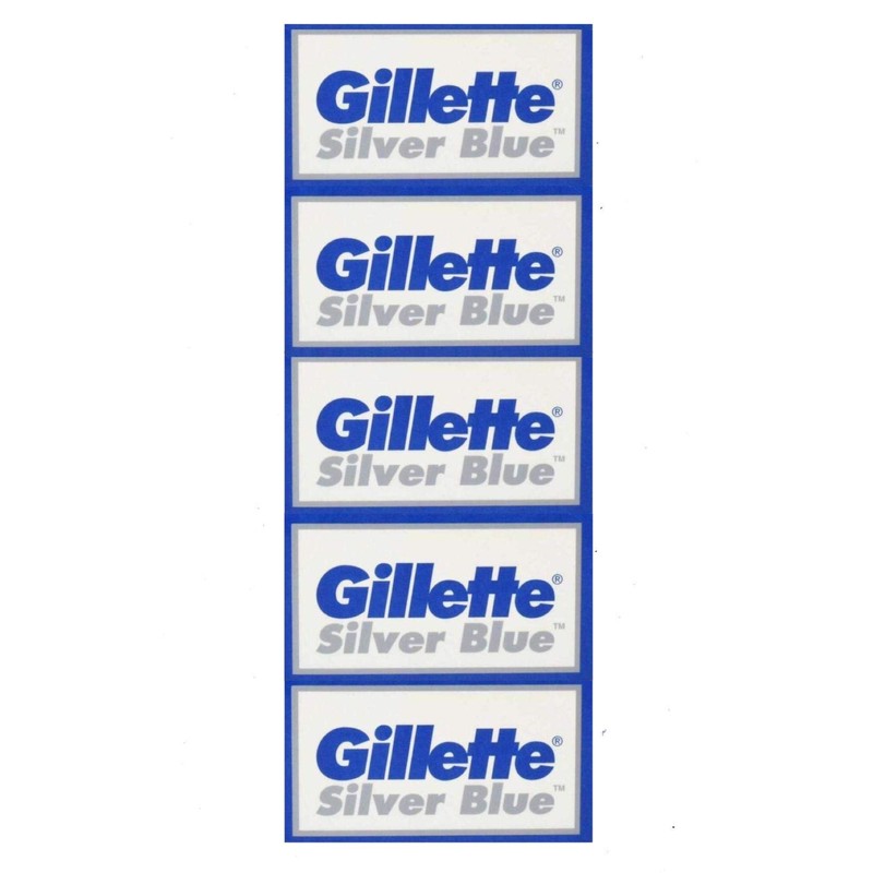 50 Silver Blue Double Edge Razor Stainless Blades Made in