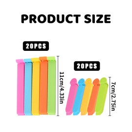 40 Pcs Food Clips Bag Sealing,for Storage,Freezer,Plastic for Bags,Kitchen,Colored Coloured Reusable Sealer for Home,Office,Useful for Keeping Fresh And Sealed,Keeps Seals Packets,Multicolor Style
