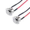 DMWD 2pcs 16mm Ultra Short Metal Waterproof Momentary Push Button