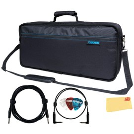 BOSS CB-ME80 Custom Carrying Bag for ME-80/GT-1000/GX-100 Bundle with Instrument Cable, Patch Cable, Picks and Polishing Cloth