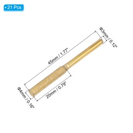 PATIKIL 21 Pcs Diamond Chainsaw Sharpener 5/32 Inch High Hardness Sharpening Stone Polishing Chainsaw Sharpening Kit Grinding File Tool for Chain Saw Stone Jewelry Wood, Gold(4mm)
