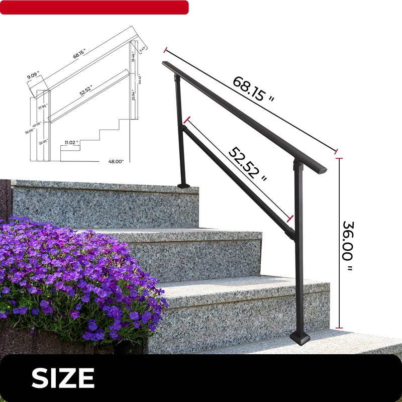 LFGUD 4 to 5 Steps Hand Rails for Outdoor Steps,Stair