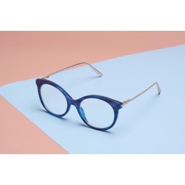 Peepers by PeeperSpecs Women's Margot Round Reading Glasses, Navy Horn, 2.00 + 2