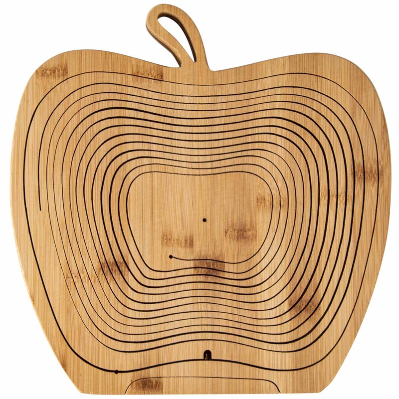 Dimono® Fruit Basket Bamboo Folding Basket, Fruit Bowl, Vegetable Bowl