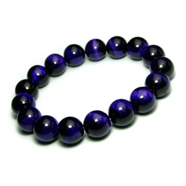 【hinryo】 8mm～14mm 5A パープルタイガーアイ 虎目石 ブレスレット ポーチ付き 天然石 パワーストーン (32456C 10mm 内径18cm)