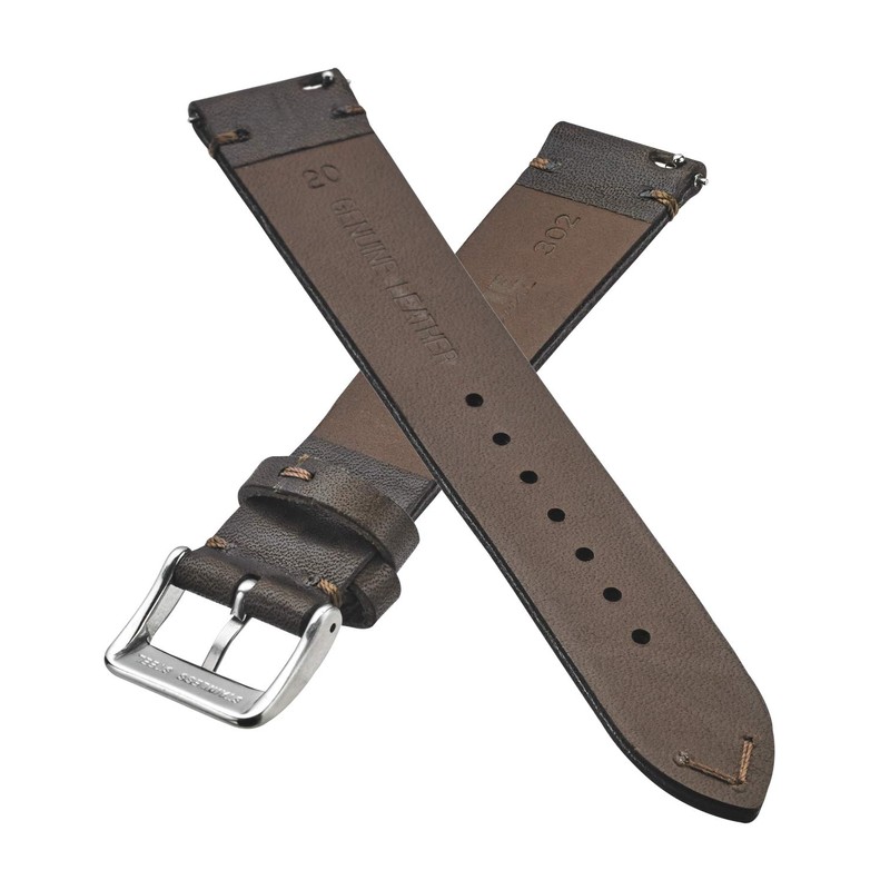 ALPINE Genuine vintage leather watch strap band with quick release